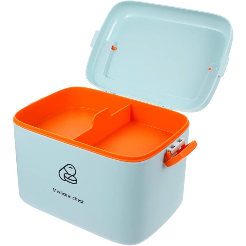 BEBUSINGOTO Pillendose, Tube für Haarfarbe, Quetschhilfe, Familien-Notfallset, Aufbewahrungskoffer, Medikamententasche, rosa Medizinschrank