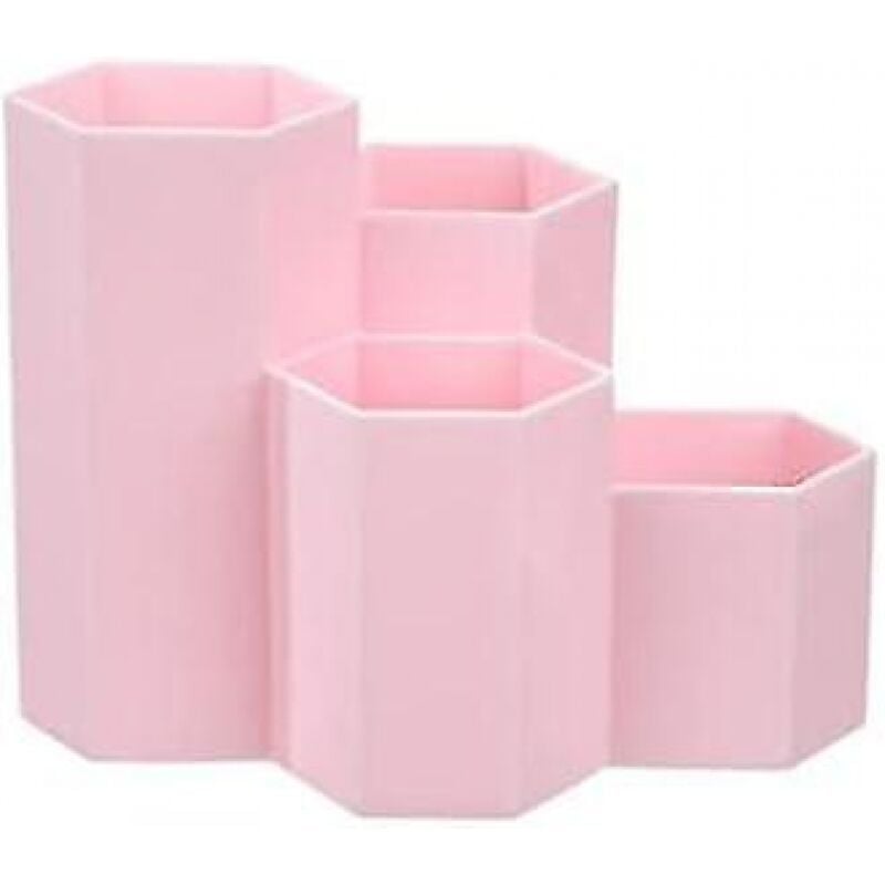 BEBUSINGOTO (Pink) Stifthalter, Schreibtisch-Organizer, Schreibtisch-Organizer, Make-up-Pinselhalter, 4 Löcher, Schreibtisch-Organizer für