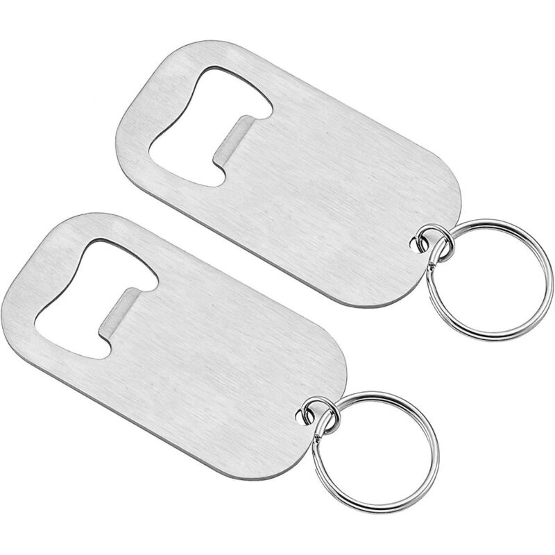 BEBUSINGOTO Stück großer silberweißer Flaschenöffner-Schlüsselanhänger aus Edelstahl