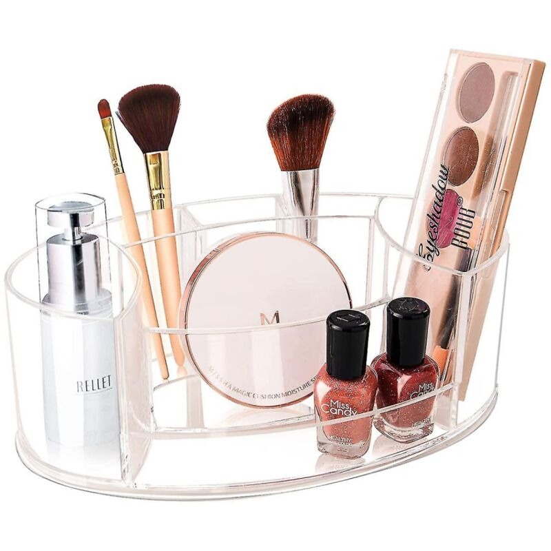 BEBUSINGOTO Transparenter Make-up-Organizer, kleiner Make-up-Organizer aus Acryl für den Badezimmer-Waschtisch, langlebige