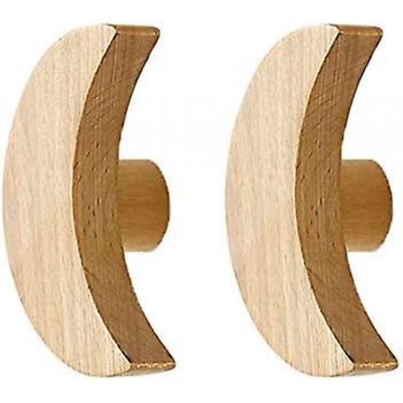BEBUSINGOTO Wandhaken aus Holz für Kinder, Wandgarderobe für Taschen, Handtücher und Outdoor-Kleidung, skandinavisches Dekor (2er-Pack)