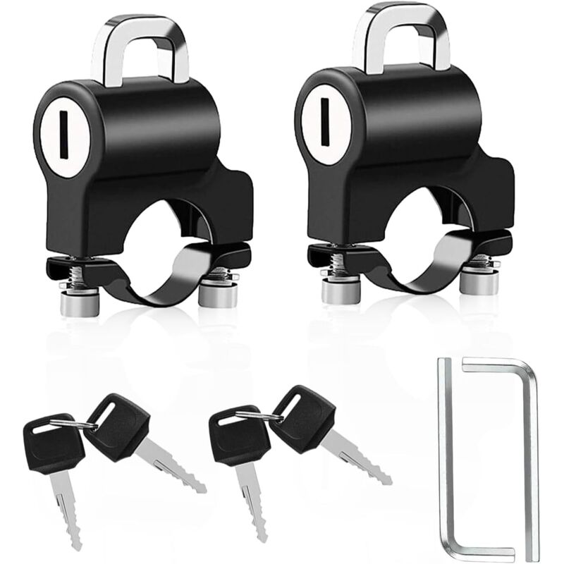 BEBUSINGOTO Zweiteiliges Motorradhelmschloss, Diebstahlsicherung für Helme, Motorradhelmschloss mit Schlüsseln, Sicherheitsschloss für