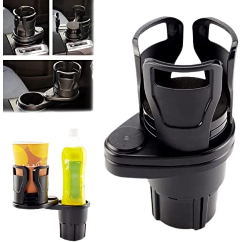 Becherhalter Venteo cup captain - Becherhalter - Schwarz - Einstellbar 2in1 - Für große Flaschen und Snacks