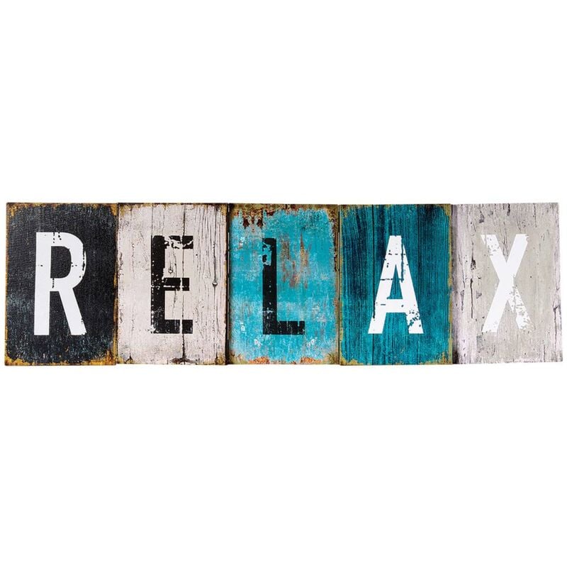 Bedruckte Leinwand Happy 26x75cm - Entspannen