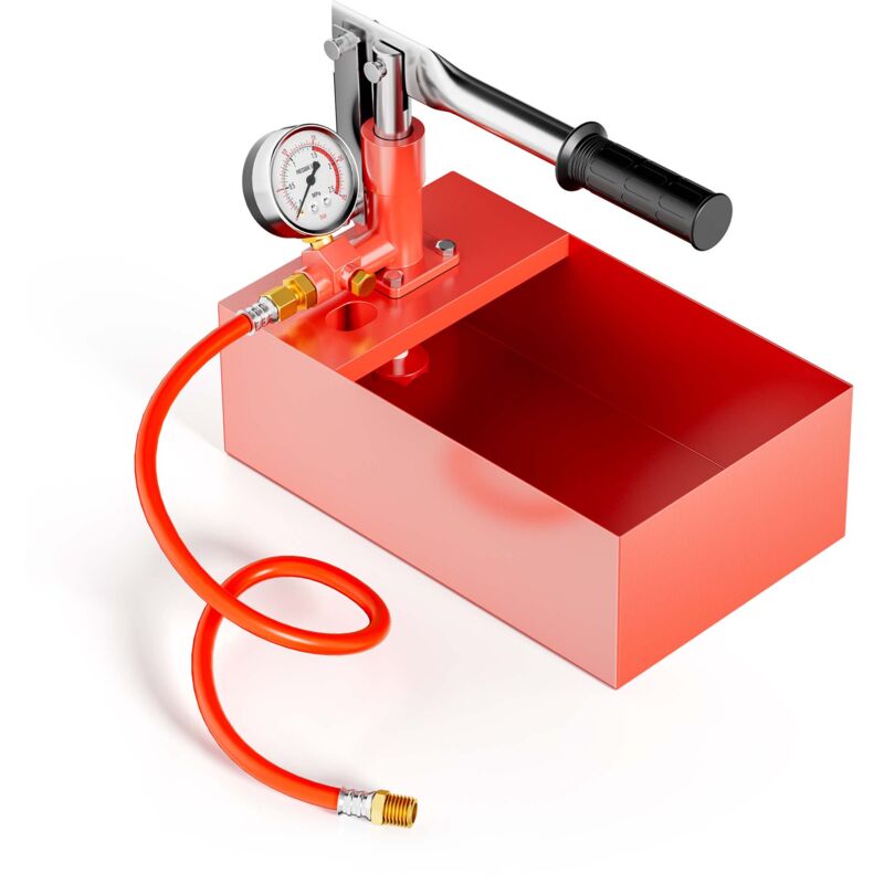 Befüllpumpe und Prüfpumpe mit 5 l Füllmenge, Abdrückpumpe für Heizung und Solar, Druckprüfpumpe mit 25 bar Prüfdruck - Wiltec