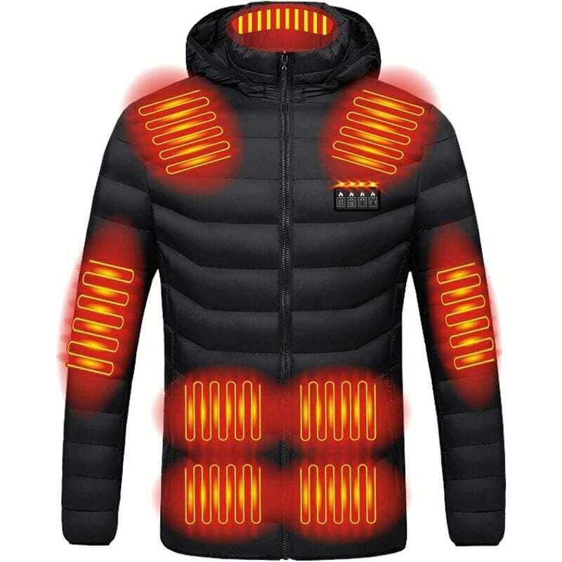 Beheizbare Fleecejacke für Damen und Herren mit hoher Wärmeleistung, elektrisch beheizbare Kleidung, wasserdichter Heizmantel, Winter-Basics –