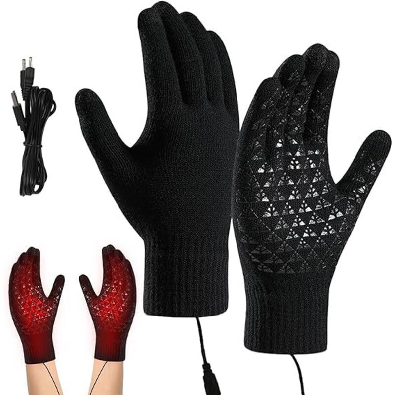 Beheizbare Handschuhe, USB Beheizte Handschuhe, Winterhandschuhe Herren Damen Winterhand Warme Handschuhe Touchscreen Handschuhe Zum Stricken Für