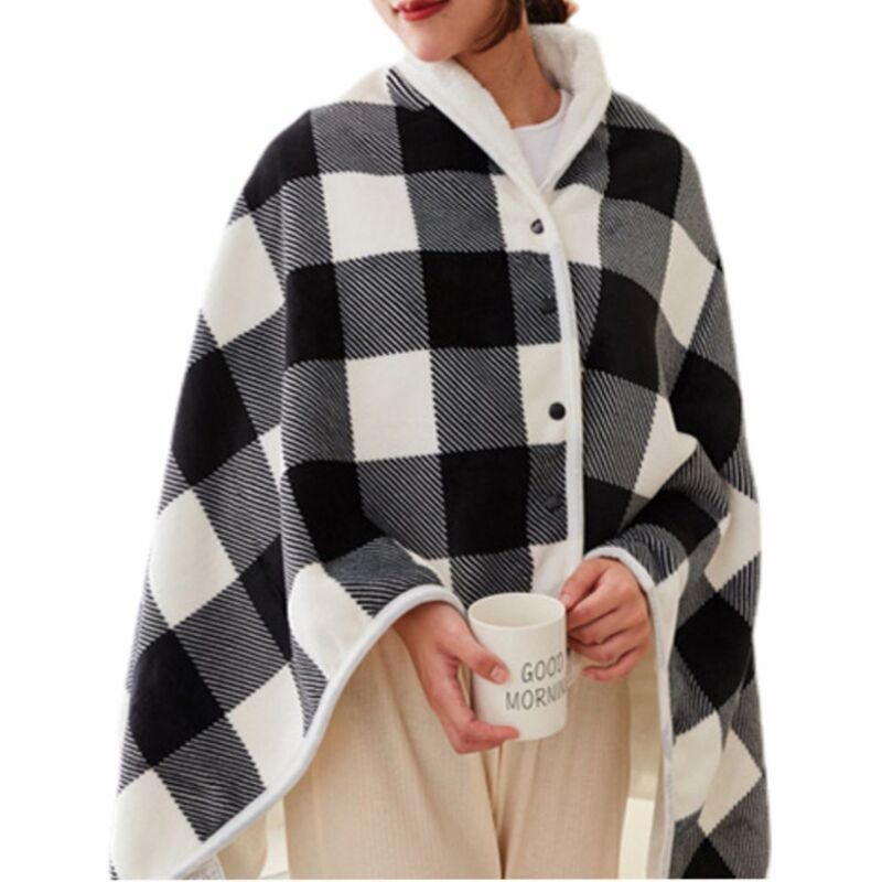 Beheizbare Kuscheldecke, Tragbare Heizdecke, Weiche Heizdecke, Elektrischer Poncho, USB-Heizdecke