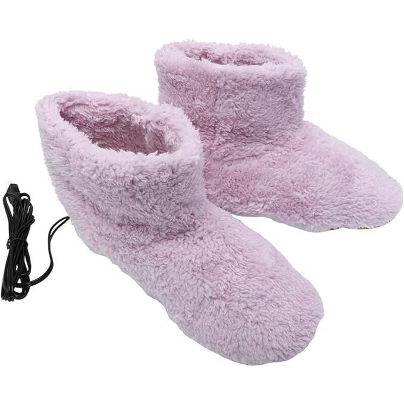 Beheizte Hausschuhe, 1 Paar elektrisch beheizte Schuhe, USB-Fußwärmer, Plüsch-beheizte Hausschuhe, USB-beheizte Hausschuhe für Damen und Herren,