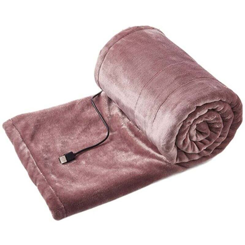 Beheizte Schaldecke, USB-betrieben und kabellos, waschbar mit 3 Temperatureinstellungen. Heizdecke, elektrisch, Heizdecke, Rosa