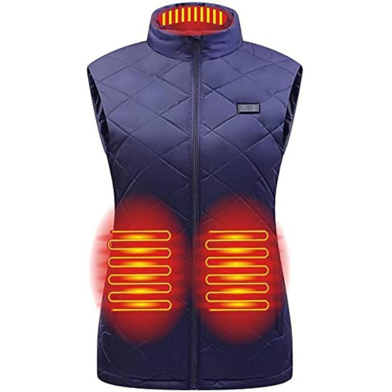 Beheizte Weste für Damen, wiederaufladbar über USB, warme, beheizte Weste, verstellbarer Heizmantel für den Winter, leicht, mit 9 Heizzonen für