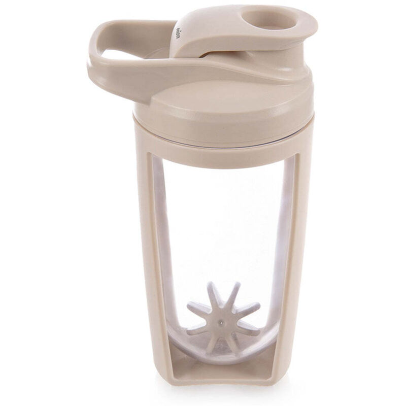 Beige Tritan-Shaker-Flasche, auslaufsicher, 700 ml