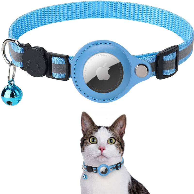 Csparkv - Katzenhalsband, Zubehör kompatibel mit Apple, Halsband mit Sicherheitsschnalle gegen Strangulation für Kätzchen, Katzen und kleine Hunde,