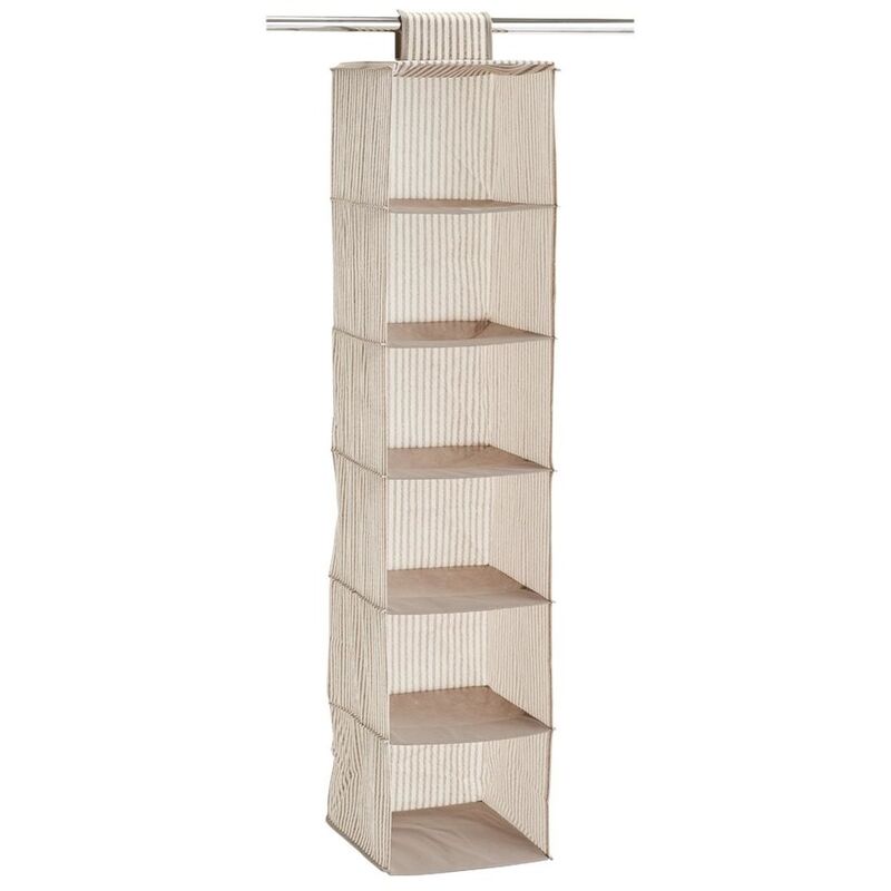 Bekleidungsorganizer mit 6 Fächern, faltbarer Textilgarderobe, 129 x 30 x 30 cm Zeller