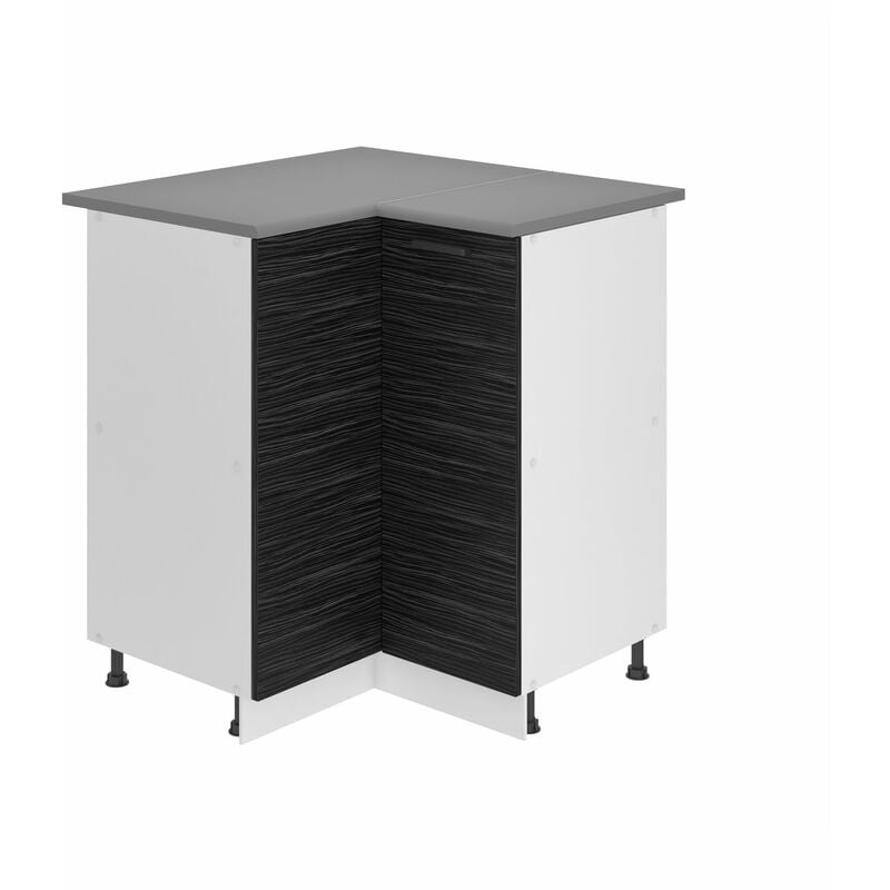 Unterschrank Küche, Küchenunterschrank 90 cm Breite. snp Küchenunterschrank mit Arbeitsplatte. Eckschrank Küche mit 1 Tür, Königliches Ebenholz