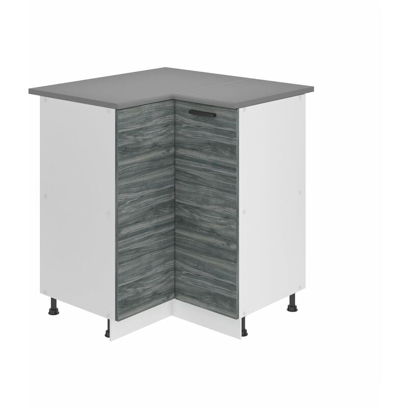 Unterschrank Küche, Küchenunterschrank 90 cm Breite. snp Küchenunterschrank mit Arbeitsplatte. Eckschrank Küche mit 1 Tür, Glamour Wood - Belini