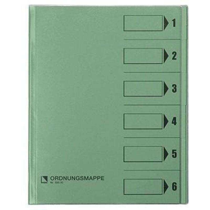 Reyher - Ordnungsmappe din A4 250g/m² Farbe: grün 6 Fächer din A4 250g/m² Farbe: grün 6 Fächer
