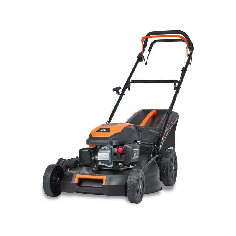 Fuxtec - 4in1 Benzin Rasenmäher FX-RM5170-4PS/2,9kW 51cm Schnittbreite & 7-stufige Höhenverstellung 25mm-75mm 4-Takt Mäher mit Hinterradantrieb - 60L