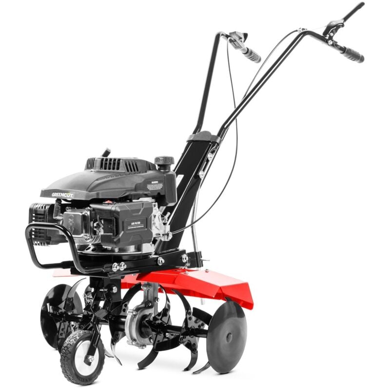 Benzinfräse Motorhacke, 4-Takt-Motor 161cc 5hp, Arbeitsbreite 56cm, 13cm Tiefe, gehärtete Eisenblätter - Greencut GTC190X