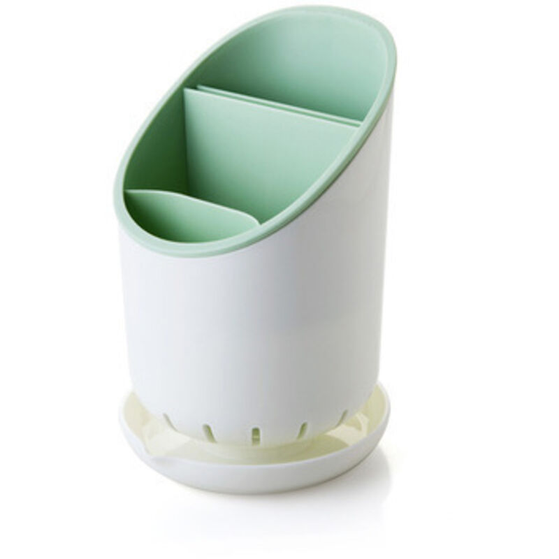 Besteck-Abtropfgestell, Küchenspülen-Organizer, Besteck- und Messer-Organizer mit Abtropffläche – Grün