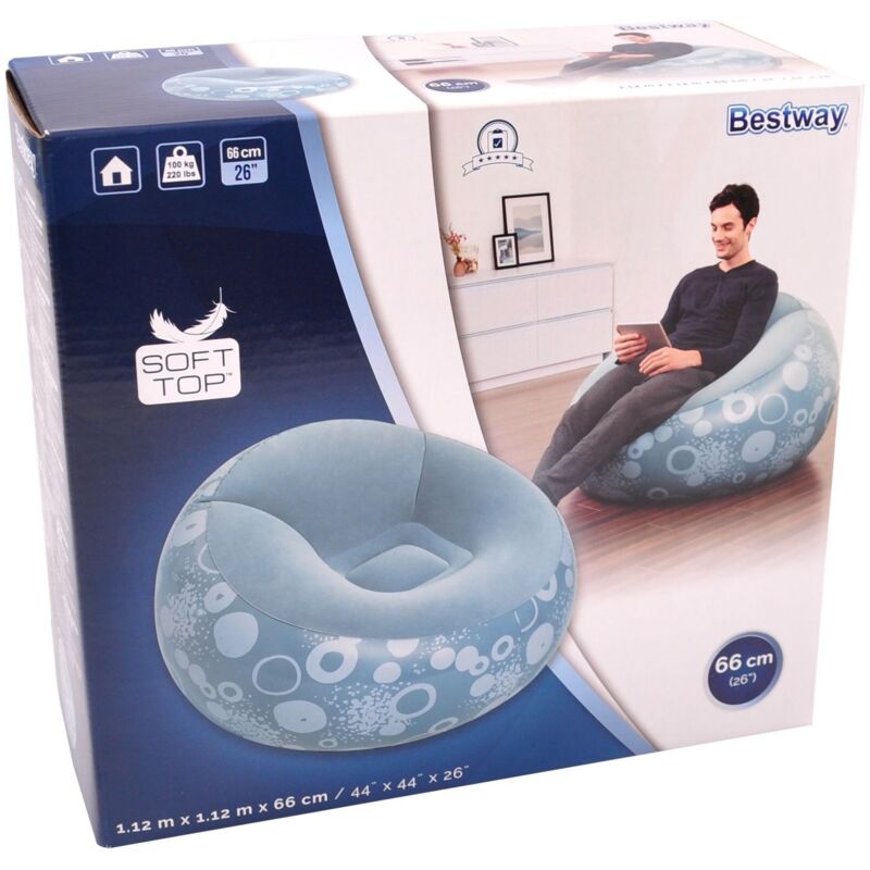 Bestway - Sessel aufblasbar Sitzsack Luftsessel Lounge Luftmatratze Fernsehsessel - blau