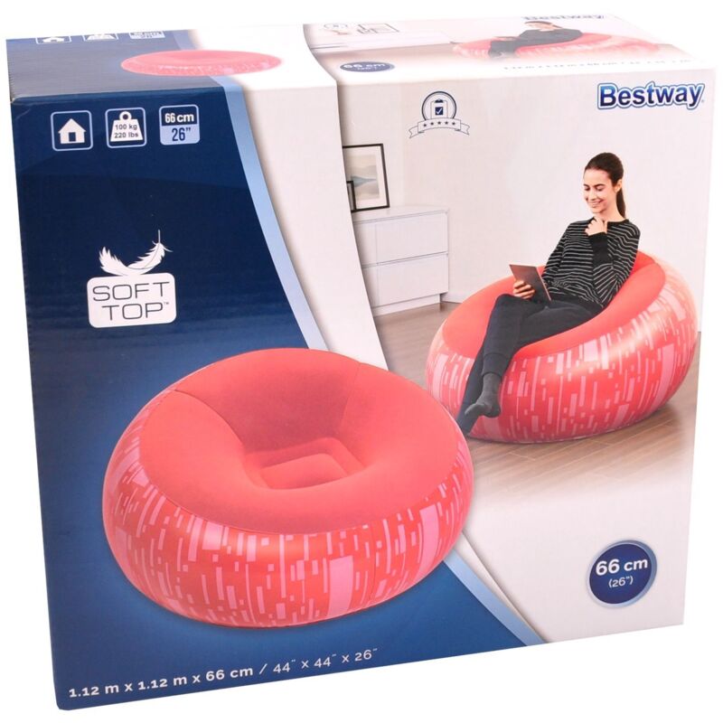 Bestway Sessel aufblasbar Sitzsack Luftsessel Lounge Luftmatratze Fernsehsessel - rot