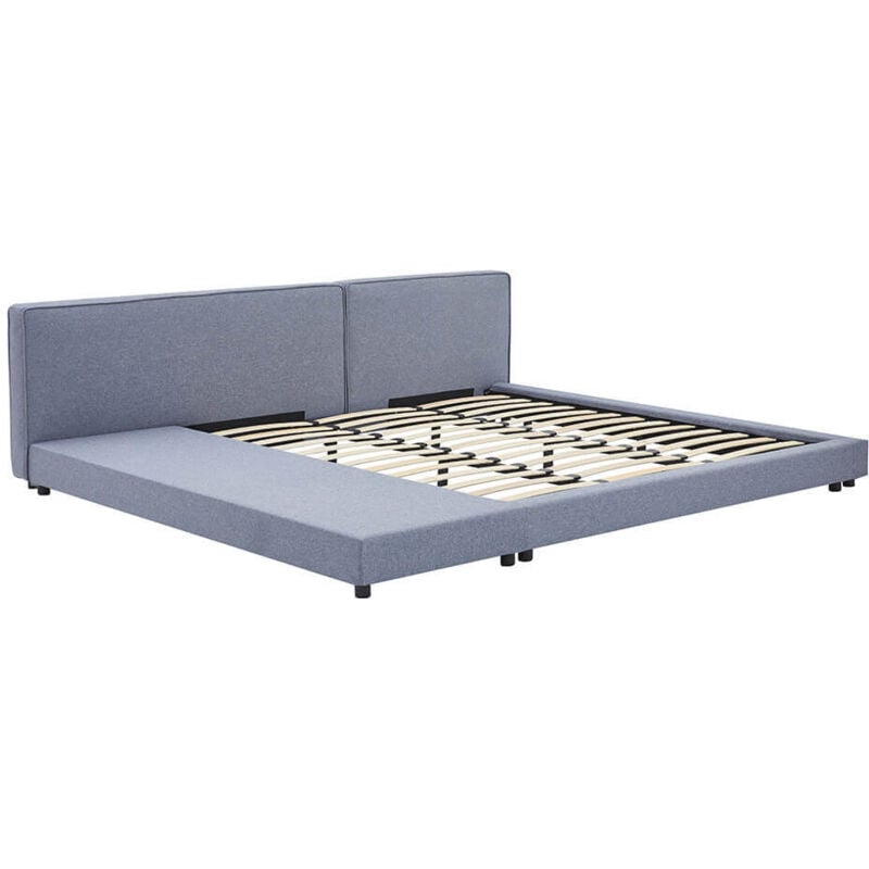 Bett mit Ablage galaxis Größe: 180 x 200 cm, Farbe: Grau Bett Mit Matratze 180X200 - Home Deluxe