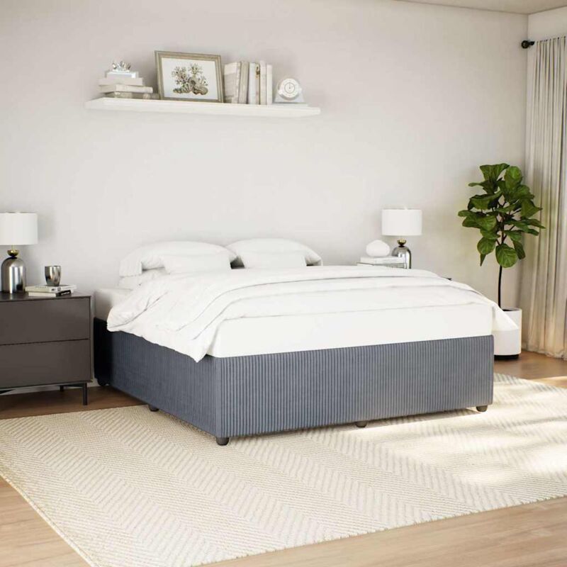 Bettgestell ohne Matratze Dunkelgrau 200x200 cm Samt vidaXL