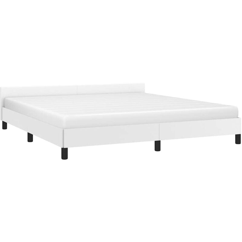 Bettgestell mit Kopfteil ohne Matratze Weiß 180x200 cm Vidaxl
