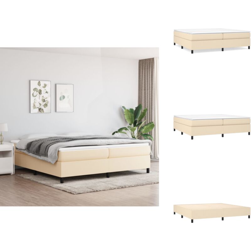 Vidaxl - Bettgestell ohne Matratze Creme 200x200 cm Stoff - Bettes Gestell - Doppelbett - Cremefarbenes Bett - Boxspringbetten - Lattenrost