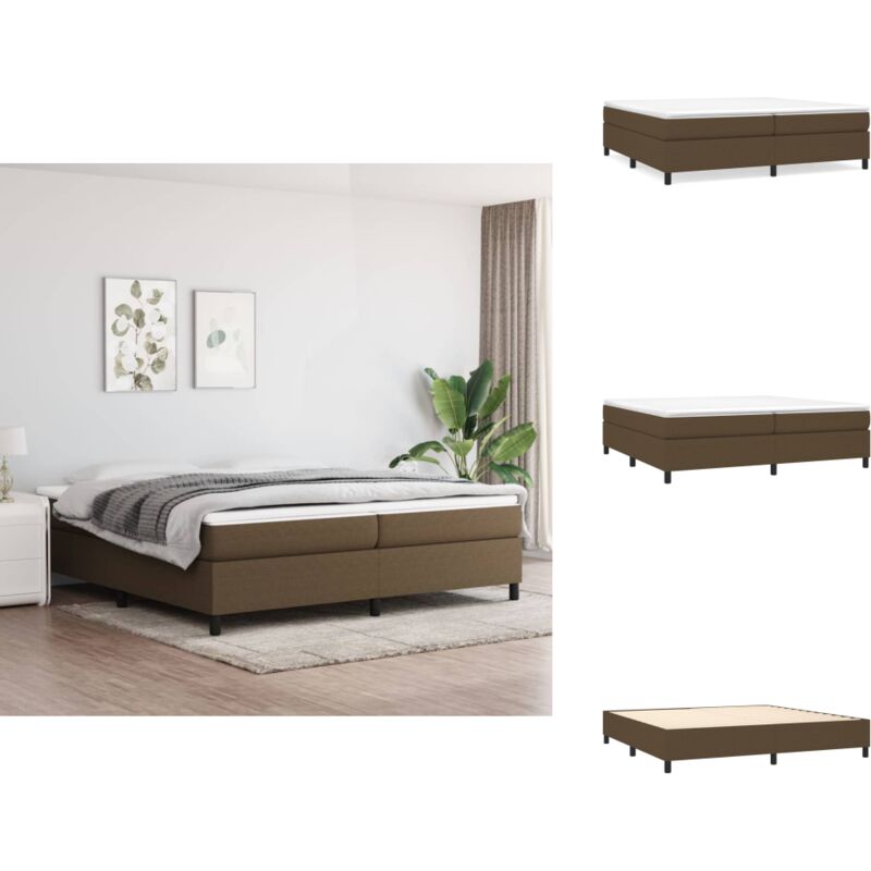 Bettgestell ohne Matratze Dunkelbraun 200x200 cm Stoff - Bettes Gestell - Doppelbett - Boxspringbetten - Lattenrost - Holzrahmen