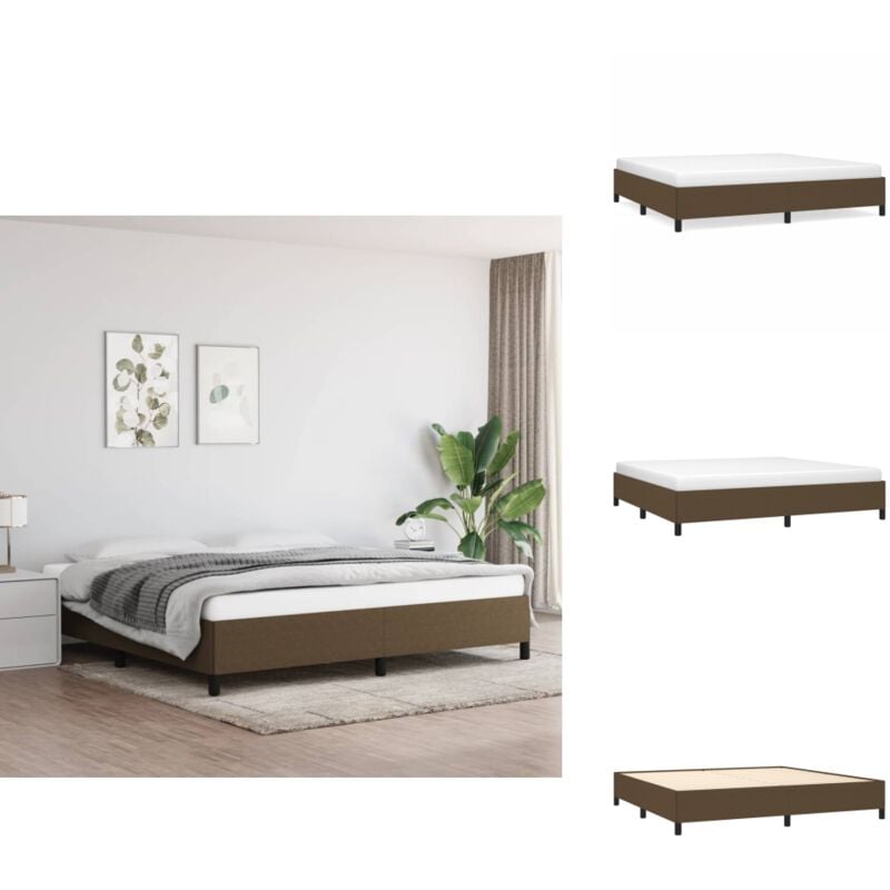 Bettgestell ohne Matratze Dunkelbraun 200x200 cm Stoff - Bettrahmen - Doppelbett - Boxspringbetten - Lattenrost - Holzrahmen