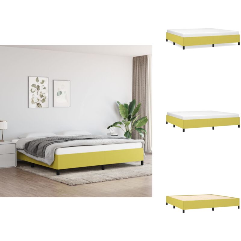 Bettgestell ohne Matratze Grün 200x200 cm Stoff - Bettrahmen - Doppelbett - Boxspringbetten - Lattenrost - Schlafzimmermöbel