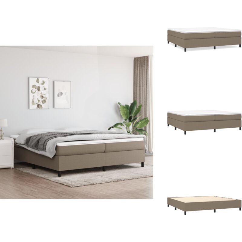 Bettgestell ohne Matratze Taupe 200x200 cm Stoff - Bettes Gestell - Doppelbett - Boxspringbetten - Lattenrost - Schlafzimmer Möbel