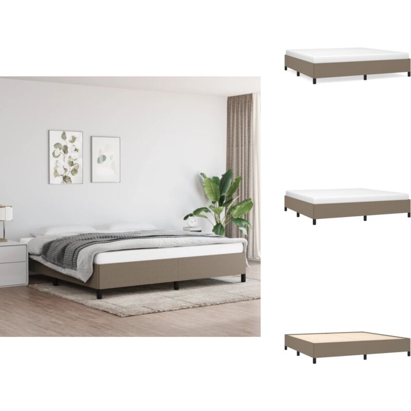 Bettgestell ohne Matratze Taupe 200x200 cm Stoff - Bettrahmen - Doppelbett - Boxspringbetten - Lattenrost - Schlafzimmermöbel