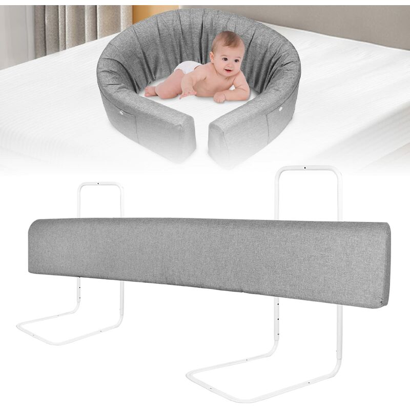 Yardin - Bettgitter Kinderbettgitter Bettschutzgitter Schutzgitter Bett Rausfallschutz Bett Bed Rail Bettkantenschutz, Höhenverstellbar Form