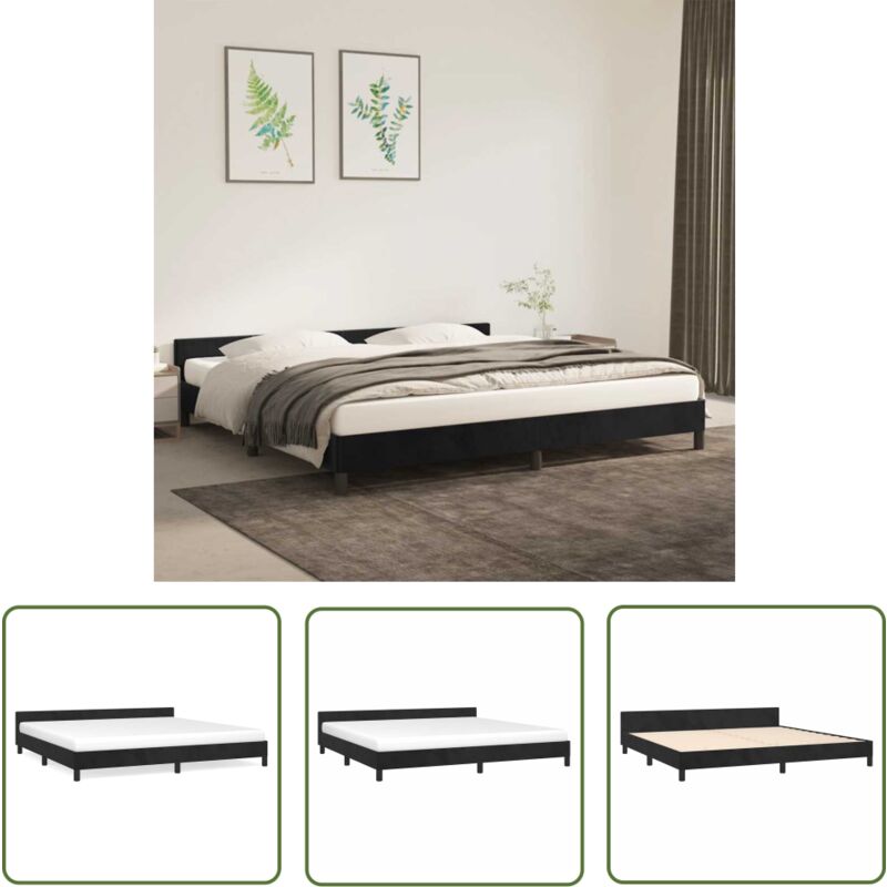 The Living Store Bettgestell ohne Matratze Schwarz 200x200 cm Samt - Samtbett - Doppelbett - Boxspringbetten - Bettsofa - Luxusbett