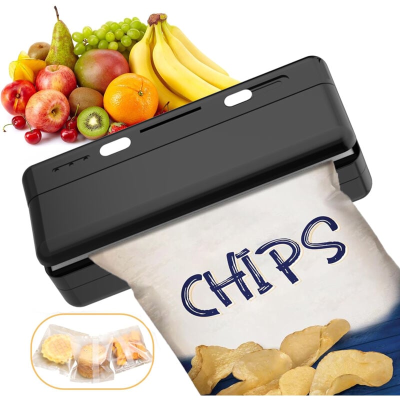 Beutelversiegeler, Hand-Heißsiegeler für Lebensmittel-Plastiktüten, tragbare Mini-Versiegelungsmaschine, mit 3 Plastiktüten, USB-Ladefunktion, für