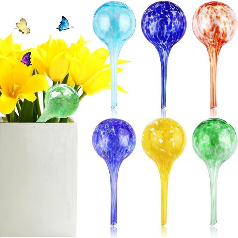 Bewässerungskugeln für Pflanzen, Bewässerungsbirnen aus Glas, Selbstbewässerungsgerät, buntes automatisches Bewässerungssystem für Pflanzen im Innen