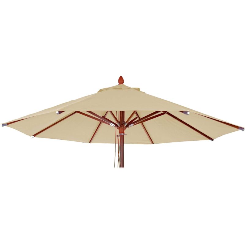 Ersatz-Bezug für Gastronomie Holz-Sonnenschirm HHG 656, Sonnenschirmbezug Ersatzbezug, rund Ø3m Polyester 3kg creme