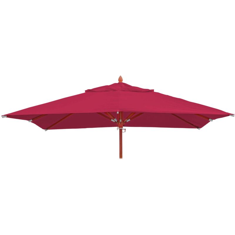 Ersatz-Bezug für Gastronomie Holz-Sonnenschirm HHG 660, Sonnenschirmbezug Ersatzbezug, eckig 3x3m Polyester 3kg bordeaux