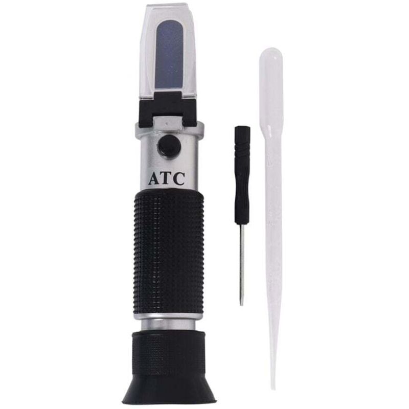 Bier- und Weinrefraktometer, Doppelskala, Dichte 1000–1120 Brix, 0–32, für Heimbrauen, Aluminium