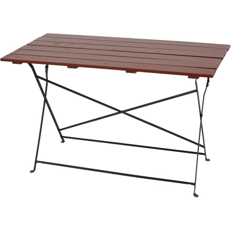 Biergartentisch Wien, Klapptisch Gartentisch, Gastronomie-Qualität Akazie lackiert 75x120x60cm braun