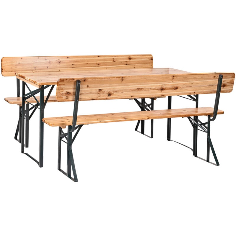 Bierzeltgarnitur Wasen 167x70cm aus Nadelholz mit Rückenlehne