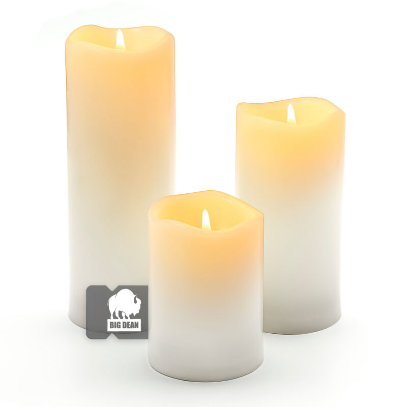 BigDean 3 Stück Led Kerzen mit Timerfunktion – Kerzen in Echtwachs-Optik - Outdoor geeignet