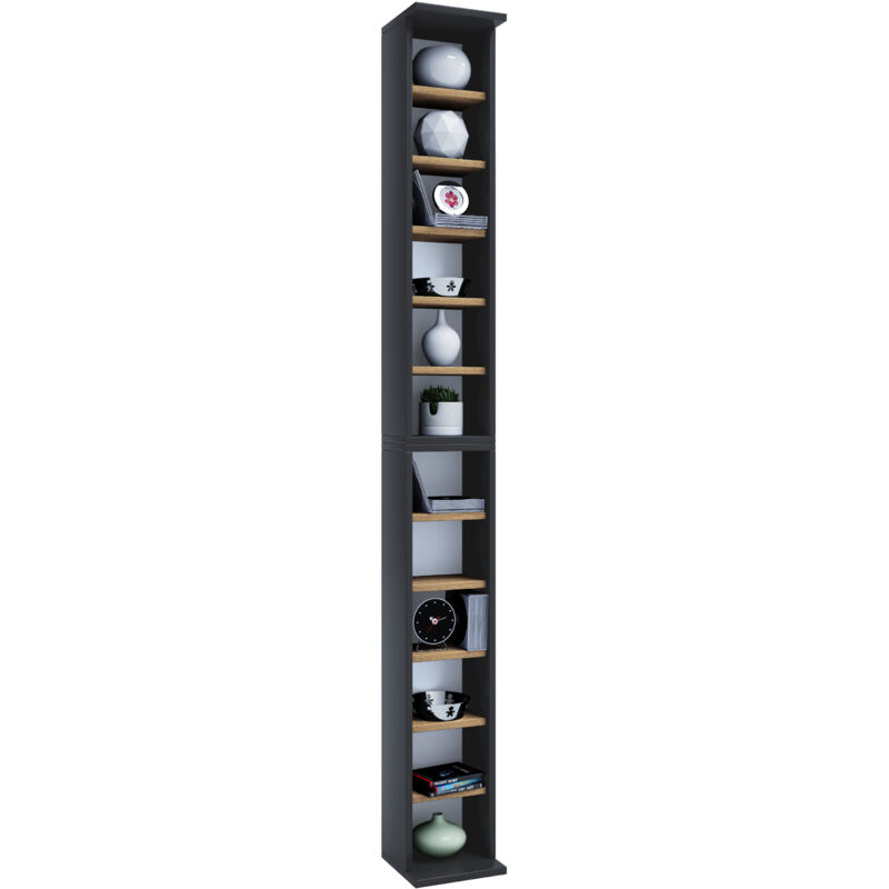 Ebuy24 - Bigol Regal 204 cd, wandhängend anthrazit, Eiche dekor.