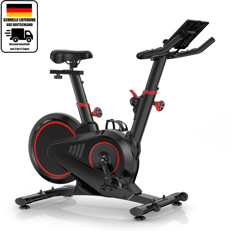 BIGZZIA – Heimtrainer mit einstellbarem magnetischem Widerstand, LCD-Display für Indoor Cycling, mit Ständer und Flaschenhalter (Magnetwiderstand +