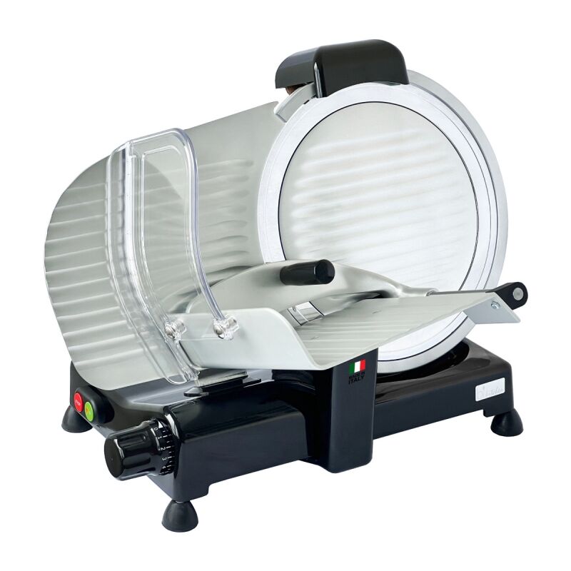 Bikitchen AS3000 Allesschneider Gastro Aufschnittmaschine, schwarz glattes 30cm Hohlschliff Messer