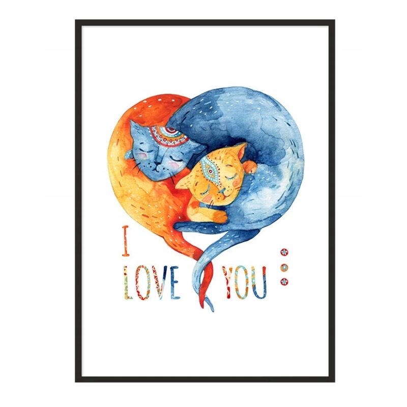 Bild Poster im Rahmen 33x43 cm Katzen PD244