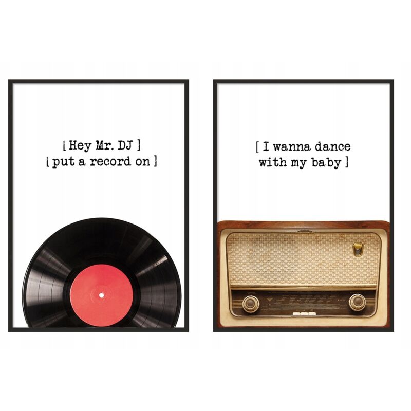 BILDPOSTER IM RAHMEN 33x43cm Diptychon 2er-Set Bilder Musik-CD P1317